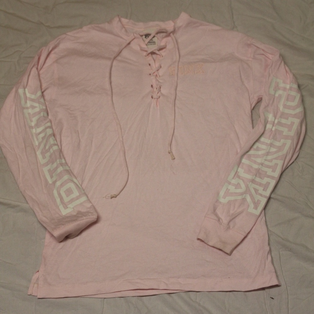 Lace-Up Victoria's Secret PINK Pullover Hoodie